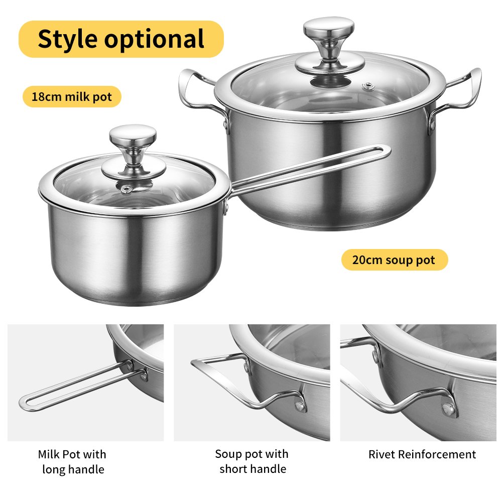Stainless Steel soup & stock pots Double Bottom Cookware Set Casseroles kitchenware Cooking Pots And Pans