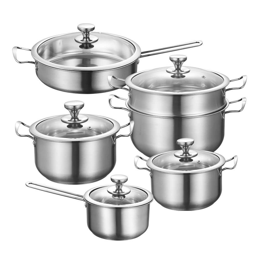 Stainless Steel soup & stock pots Double Bottom Cookware Set Casseroles kitchenware Cooking Pots And Pans