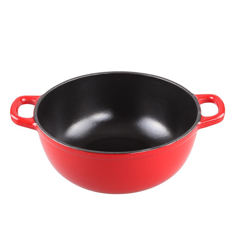 Hot Sale Low MOQ Modern Kitchen Ware Non Stick Cast Iron Cookware Pot Enamel Casserole Mini Dutch Oven Pot 3.5 Red Color