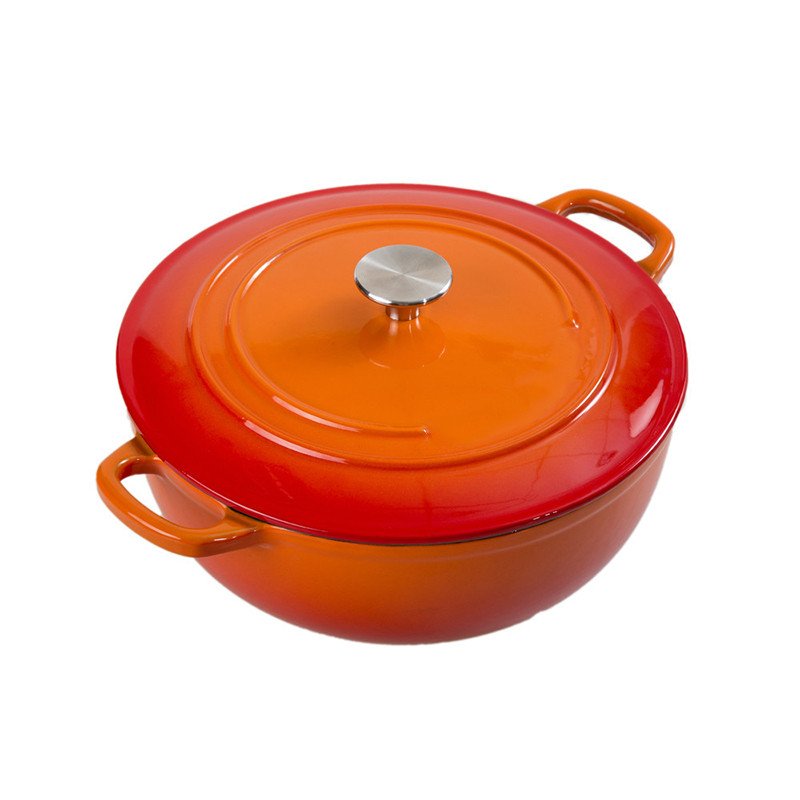 Hot Sale Low MOQ Modern Kitchen Ware Non Stick Cast Iron Cookware Pot Enamel Casserole Mini Dutch Oven Pot 3.5 Red Color