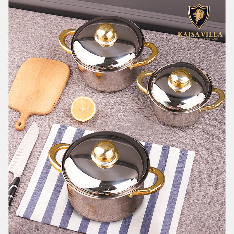 KAISA VILLA W2009 Stainless Steel Cookware Sets Non Stick soup & stock pots Nonstick Kitchen Cooking Pots sauce pots