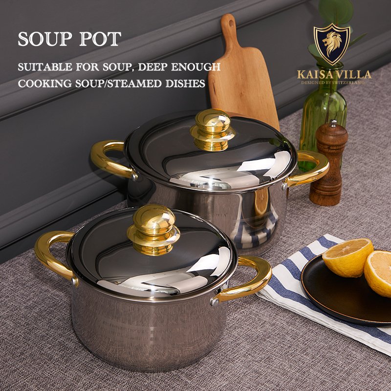 KAISA VILLA W2009 Stainless Steel Cookware Sets Non Stick soup & stock pots Nonstick Kitchen Cooking Pots sauce pots