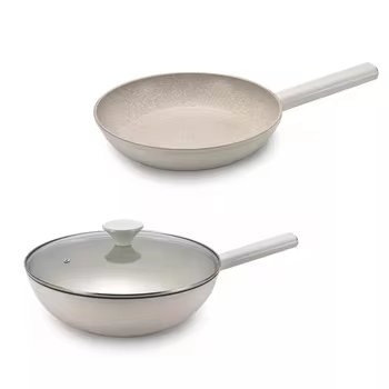 Granite Pot Cookware Set White Restaurant Commercial White Ceramic Aluminum Nonstick Kitchenware Cookware Set