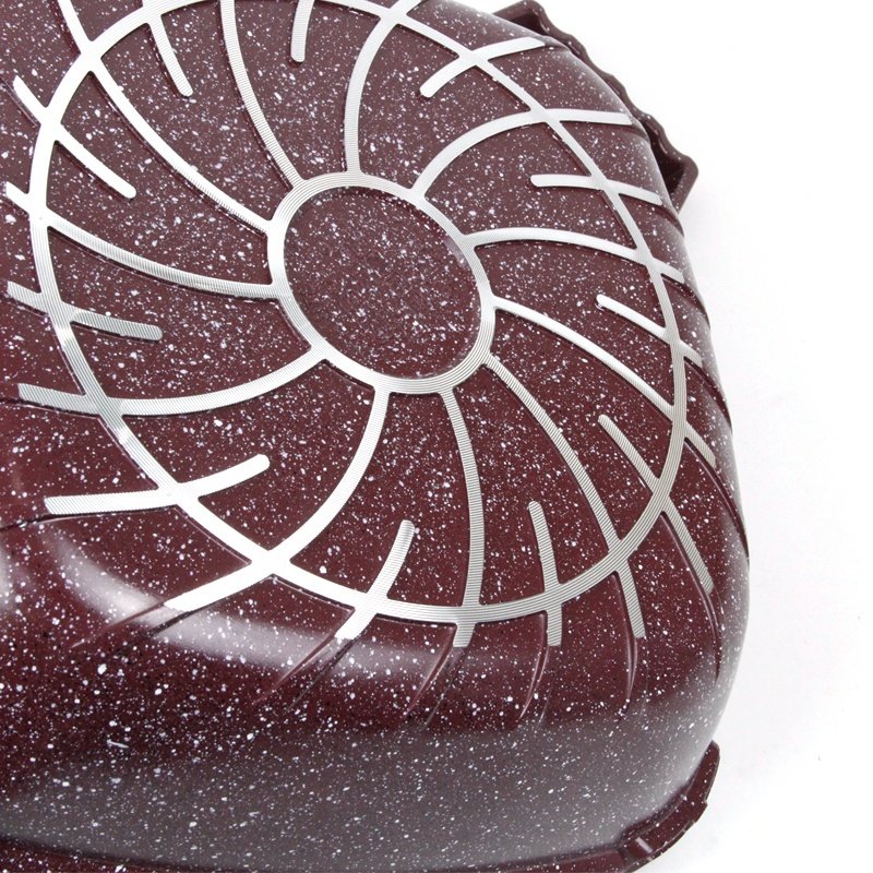 brownish red square die cast aluminium nonstick coating casserole sets