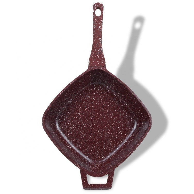 brownish red square die cast aluminium nonstick coating casserole sets