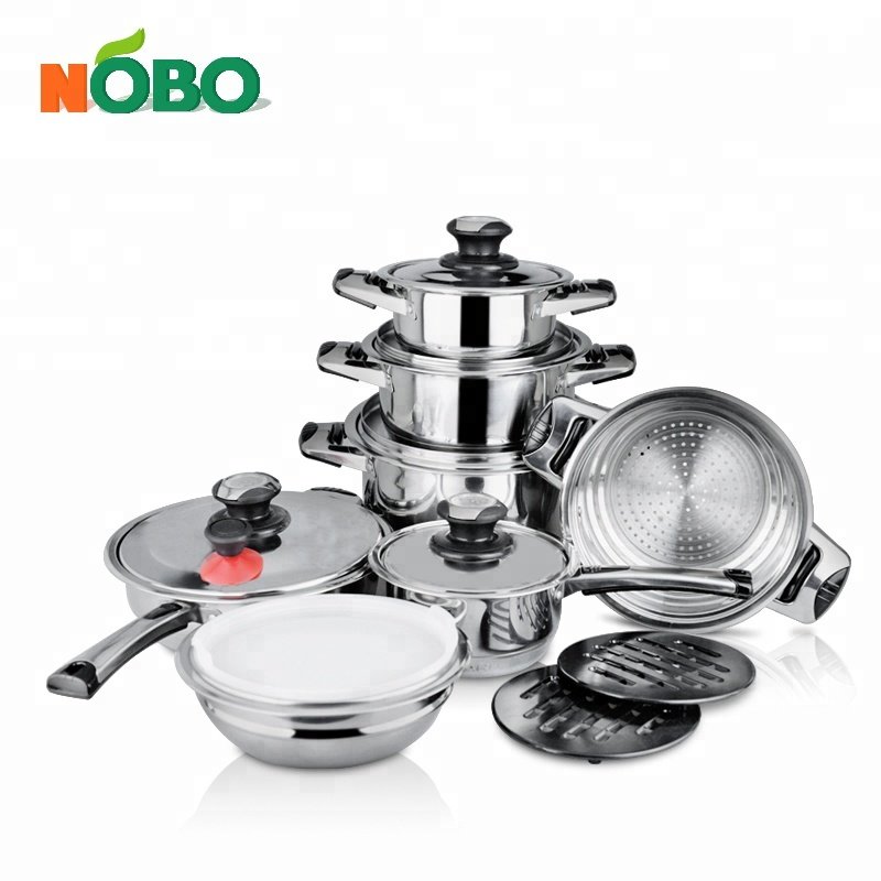 Super Capsuled Bottom New Design 16 pcs set Stainless Steel Induction Cookware Set
