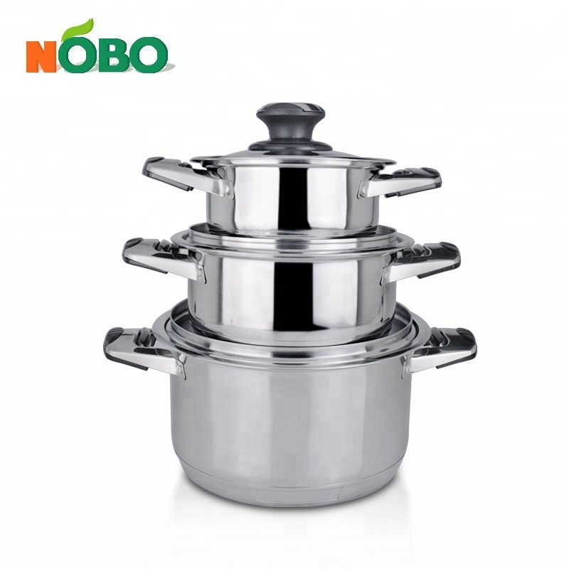 Super Capsuled Bottom New Design 16 pcs set Stainless Steel Induction Cookware Set