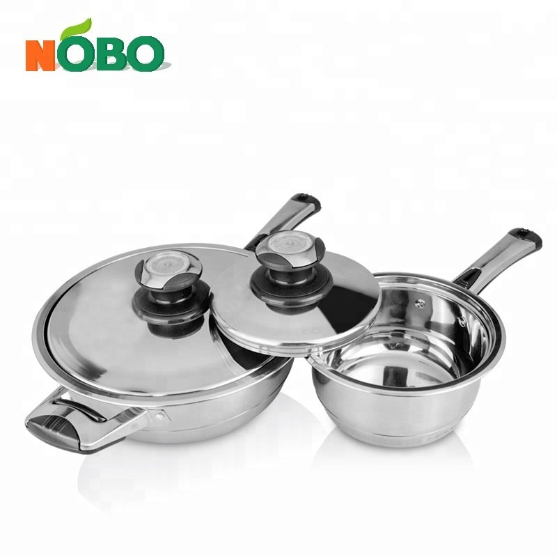 Super Capsuled Bottom New Design 16 pcs set Stainless Steel Induction Cookware Set