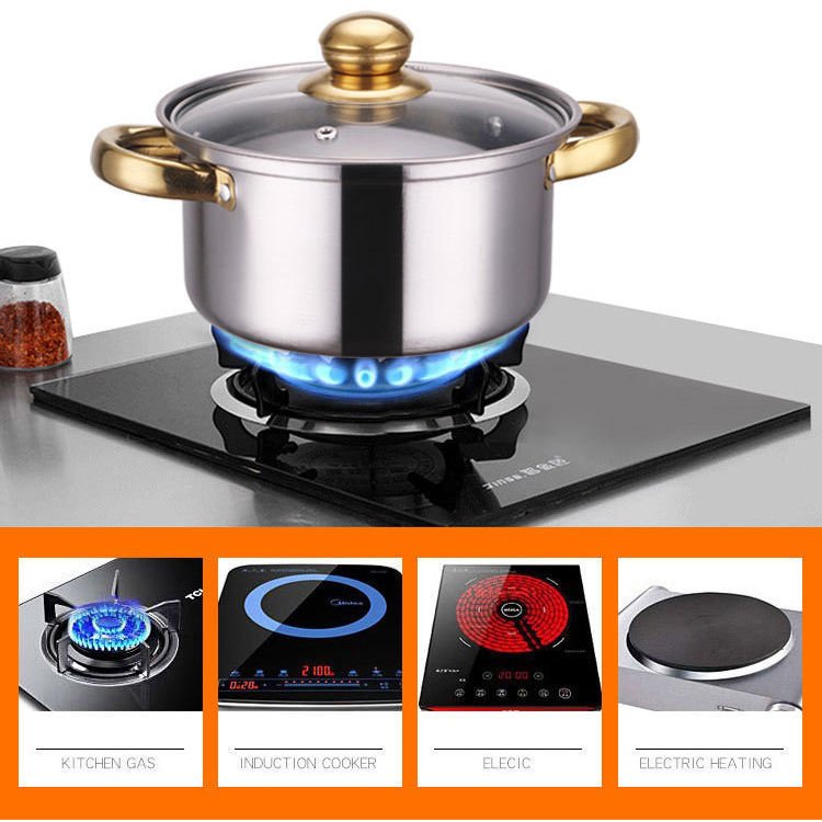 Home Utensils Kitchen Induction Nonstick 12 Pcs Stainless Steel Pots Cookware Sets Cooking Pots And Pans Camping