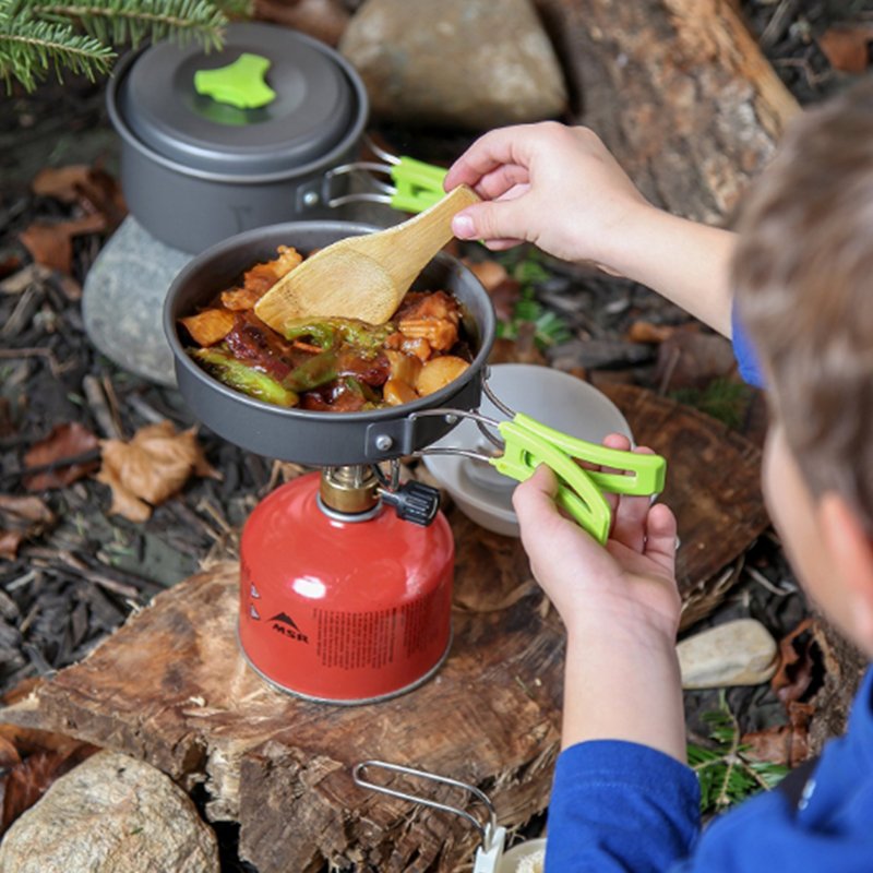 Outdoor portable 9 pieces camping cookware set for 1-2 people M0342