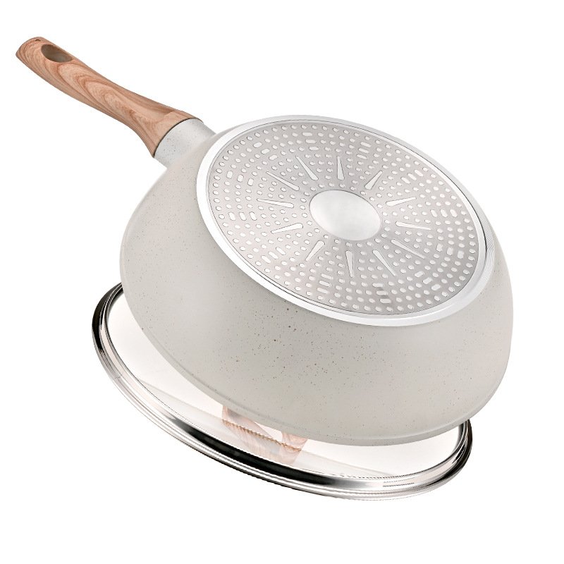 Wholesale 12 Pieces Metal Aluminum Kitchen Cooking Pan Pot Set Non Stick Cookware Sets with Wood Handle