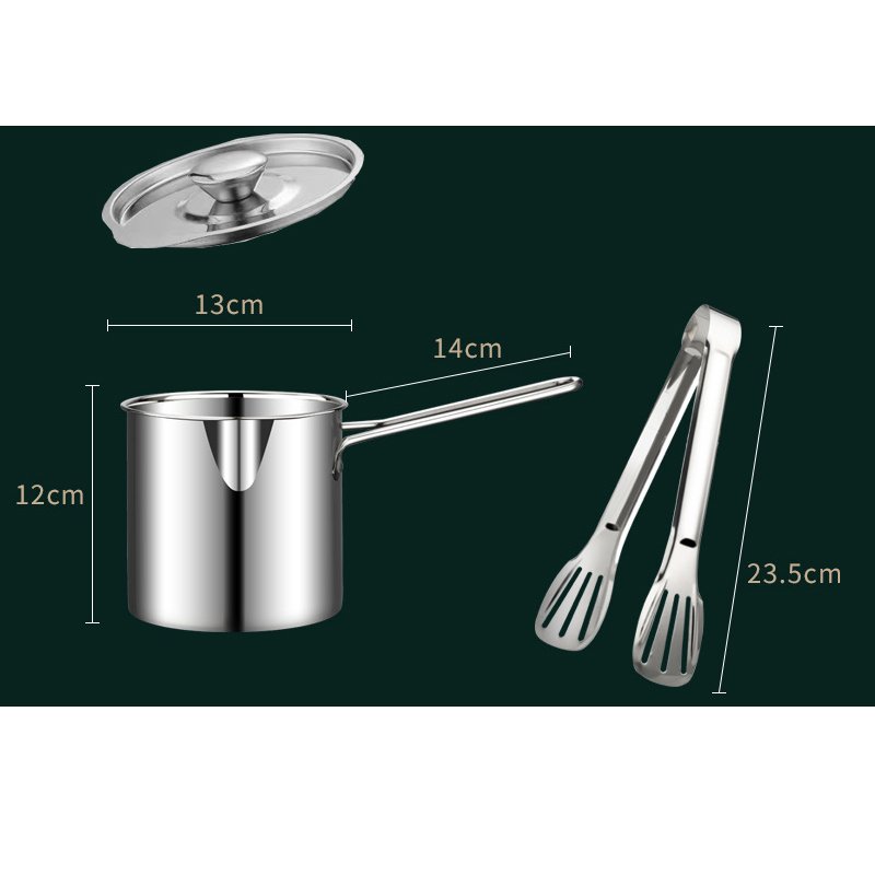 2023 New Modern Non-Stick Cookware Set 304 Stainless Steel Deep Fryer with Stainless Steel Handles Cooking Oil for Fried Food
