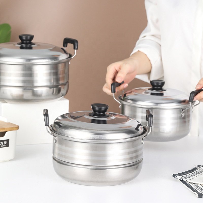 Sell well Stainless steel for kitchen multifunction steamer pot set five piece cooking pot set soup pot cookware set