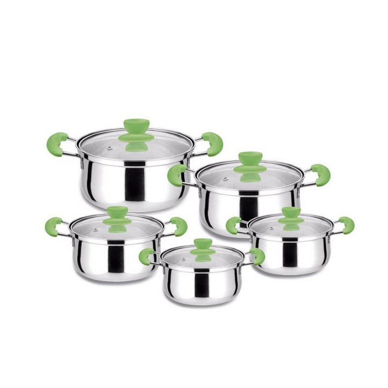 Classic Luxury Stainless Steel Soup Pot Set Casserole 10pcs Cooking Pot Set Cookware Set Kitchen