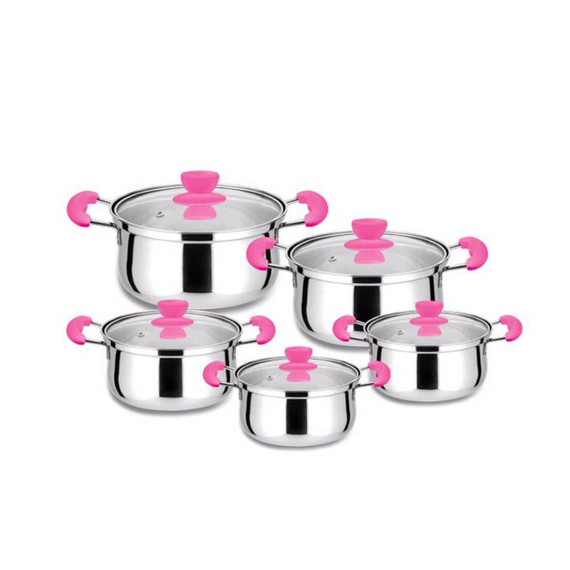 Classic Luxury Stainless Steel Soup Pot Set Casserole 10pcs Cooking Pot Set Cookware Set Kitchen