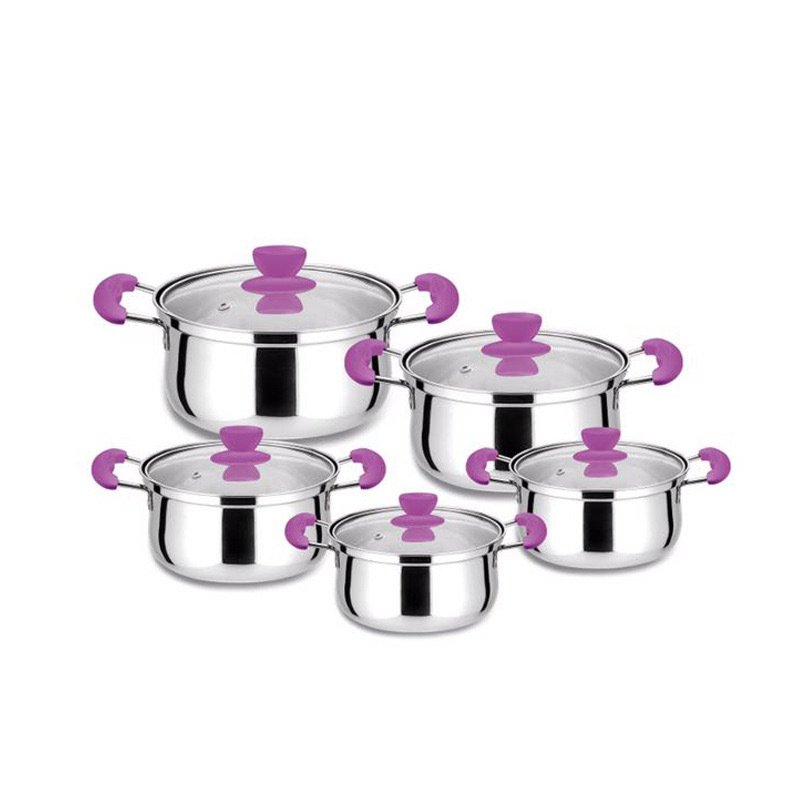 Classic Luxury Stainless Steel Soup Pot Set Casserole 10pcs Cooking Pot Set Cookware Set Kitchen