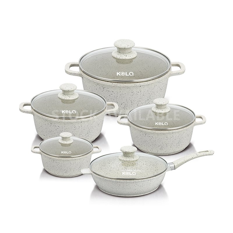 Kitchen Cookware Set With Non Stick Pots And Pans Set For Cooking Deep Frying Pan Sauce Pan And Ceramic Casserole Roaster