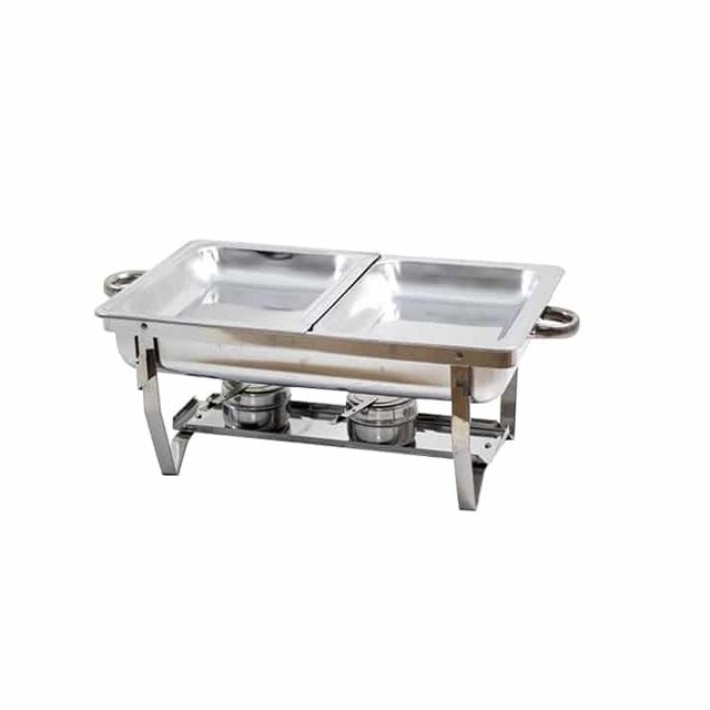 Luxurious Gold Plated Stainless Steel Food Warmer Chaffing Dish with Glass Lid and Holder fashionable trending design