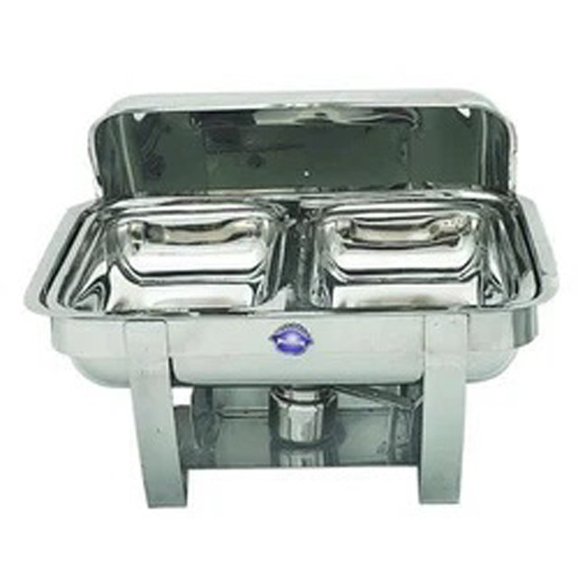 Luxurious Gold Plated Stainless Steel Food Warmer Chaffing Dish with Glass Lid and Holder fashionable trending design
