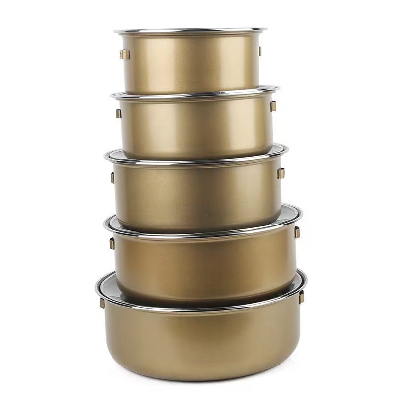 Multi Colors Wholesale Aluminum Pots with Glass Lid Soup Pot Casserole Cooking Tools 10pcs s Soup Pot Casserole Cookware Sets