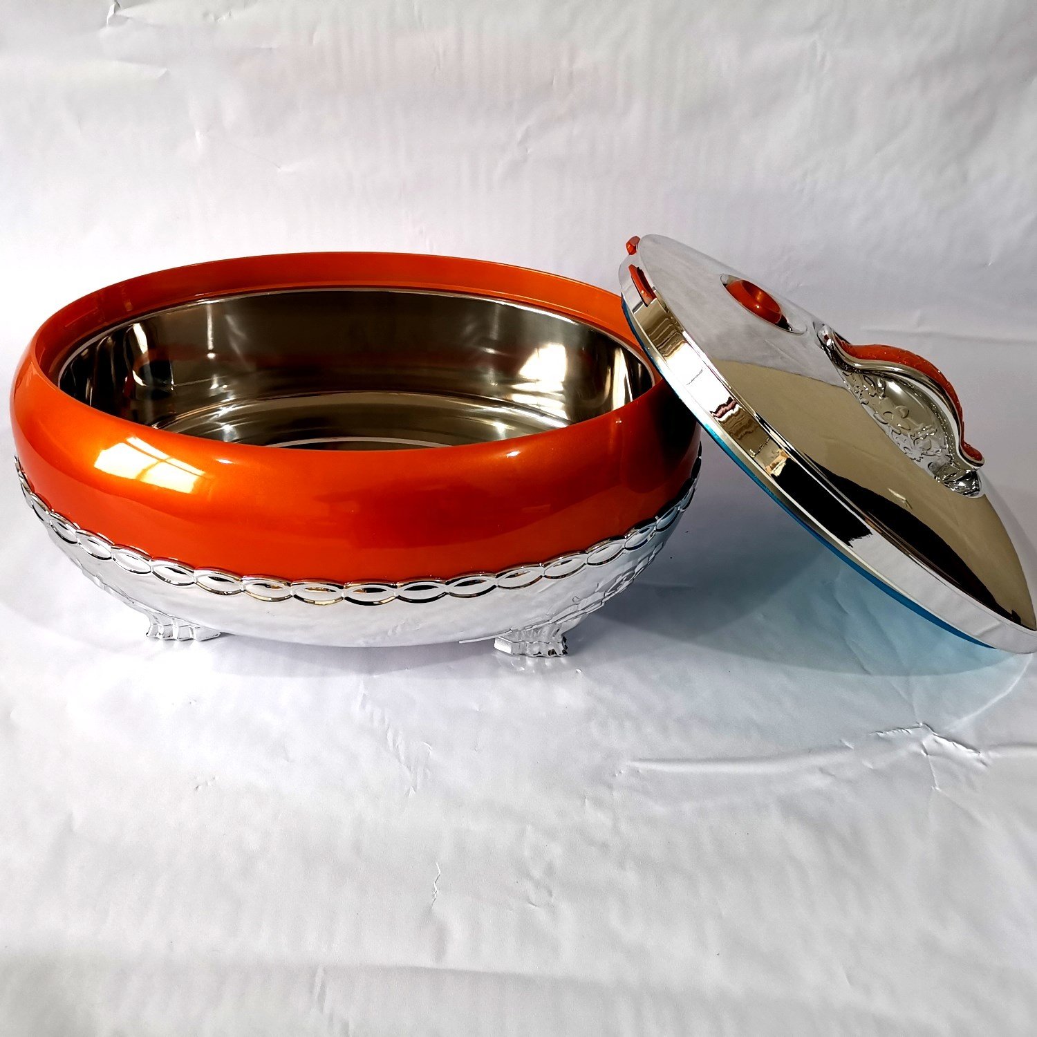 5L Orange Food Warmer Set Casserole Cookwares Set