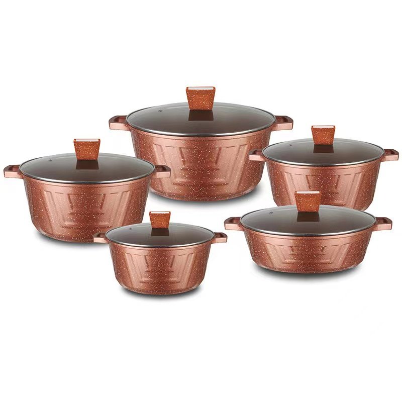 High quality Granite Aluminum cookware set 10pcs non-stick kitchen pots cookware sets
