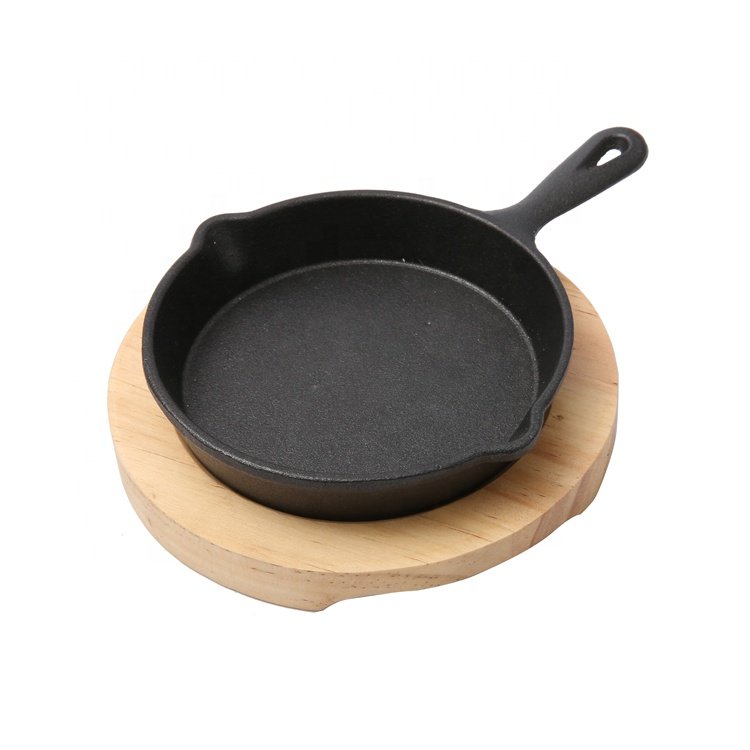 Hot sale Cast iron integral handle frying pan Home kitchen cookware sets frying pan cast iron casserole sizzler pan
