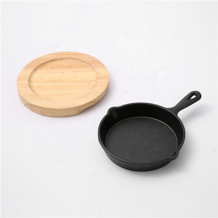 Hot sale Cast iron integral handle frying pan Home kitchen cookware sets frying pan cast iron casserole sizzler pan
