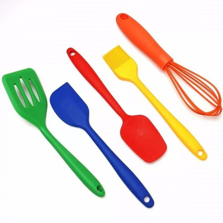 2023 Hot Sale Set of 5 Silicone Mini Kitchen Utensil Set Food grade Mini silicone utensils