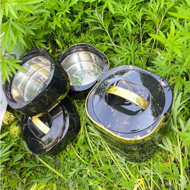 Three layers Stainless Steel Thermal Food Container Insulated Lunch Box Container Food Warmer Container with Handle