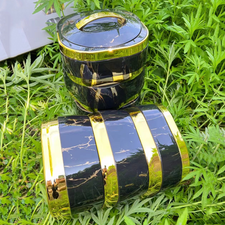 Three layers Stainless Steel Thermal Food Container Insulated Lunch Box Container Food Warmer Container with Handle