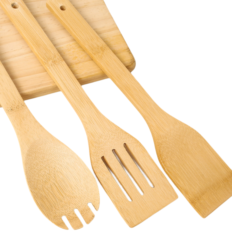 Bamboo Kitchen Utensils,8 Pieces Cooking Utensils Set with Holder Kitchen Utensils Set Cookware