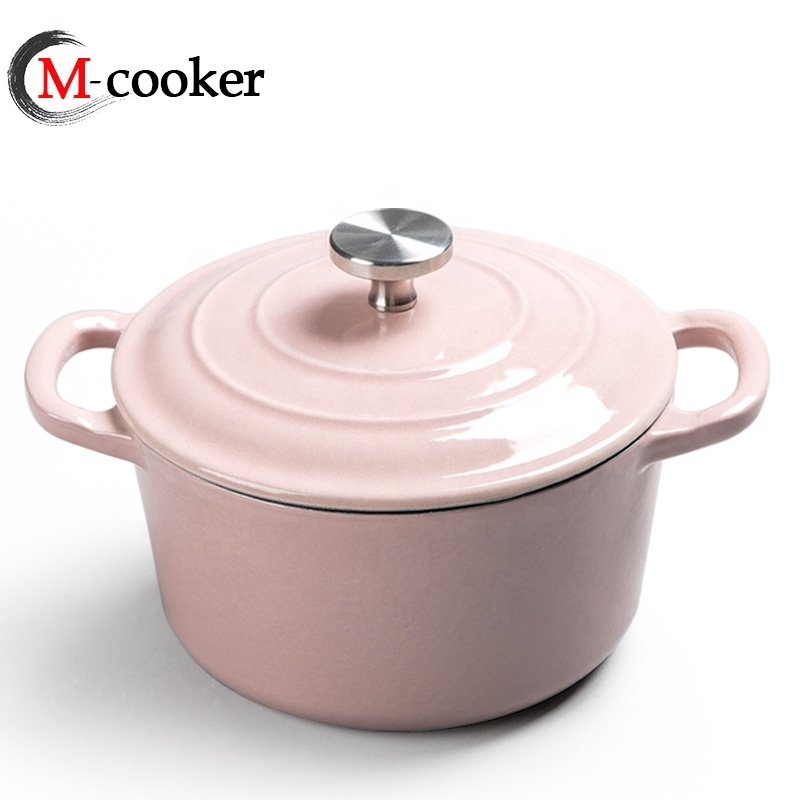 Custom Logo Wholesale Kitchen Cooking Cast Iron Enamel Dutch Oven Pots Casseroles small size pot -16cm