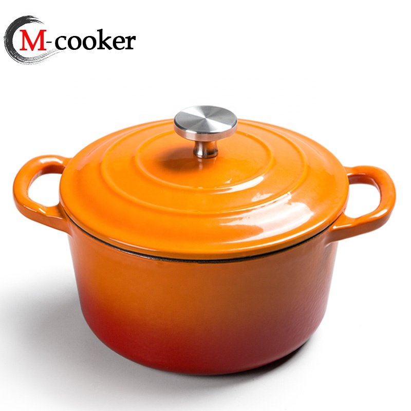 Custom Logo Wholesale Kitchen Cooking Cast Iron Enamel Dutch Oven Pots Casseroles small size pot -16cm