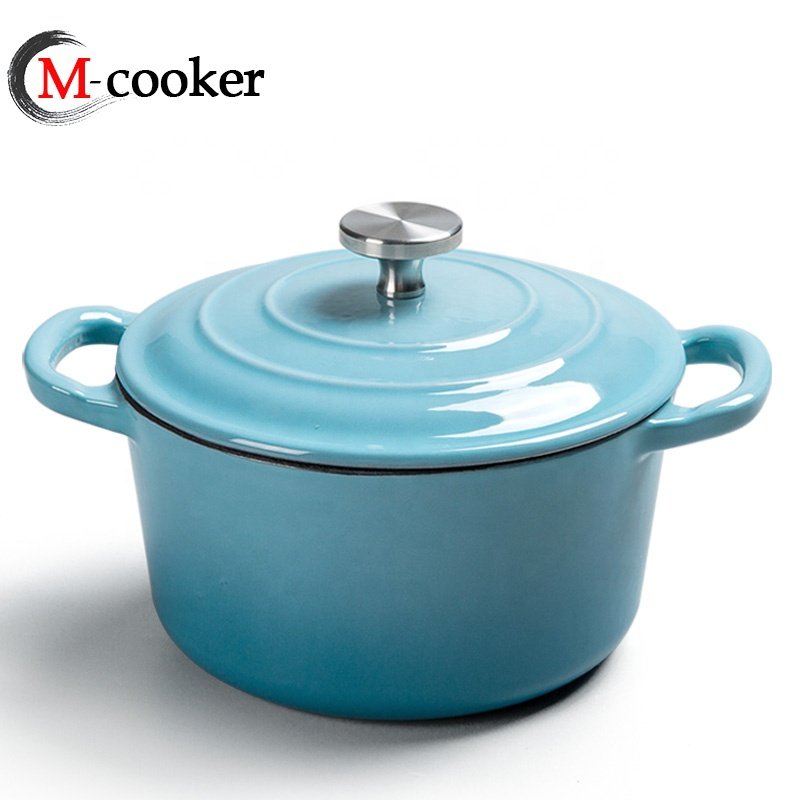 Custom Logo Wholesale Kitchen Cooking Cast Iron Enamel Dutch Oven Pots Casseroles small size pot -16cm