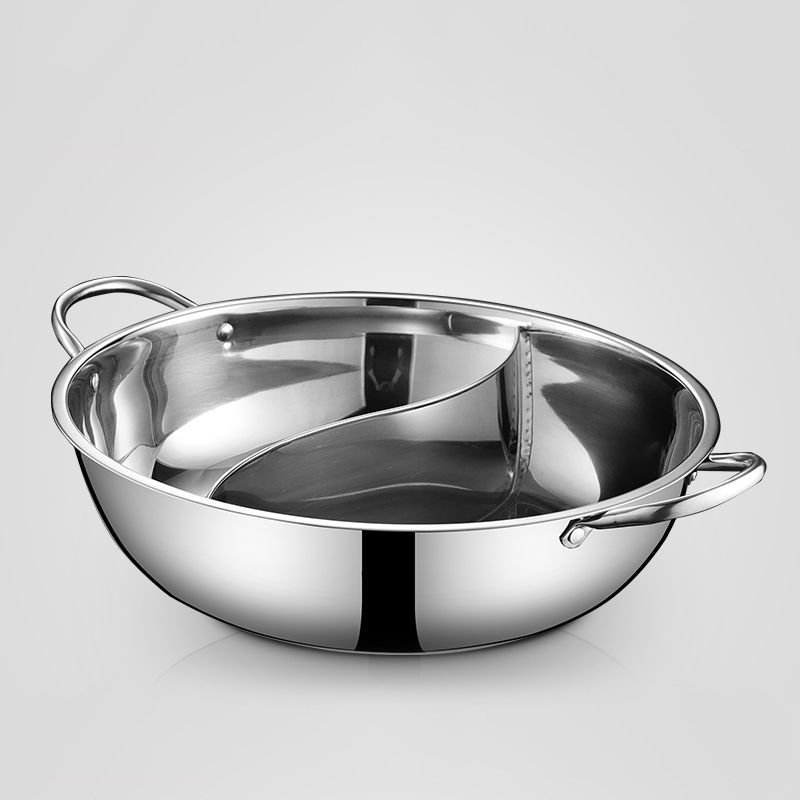 201 Stainless Steel Hot Pot With Glass Lid Pot Multi-user Hotpot Shabu Pots For Cooking