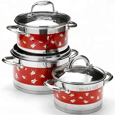 Kitchen pot vision glass cookware set