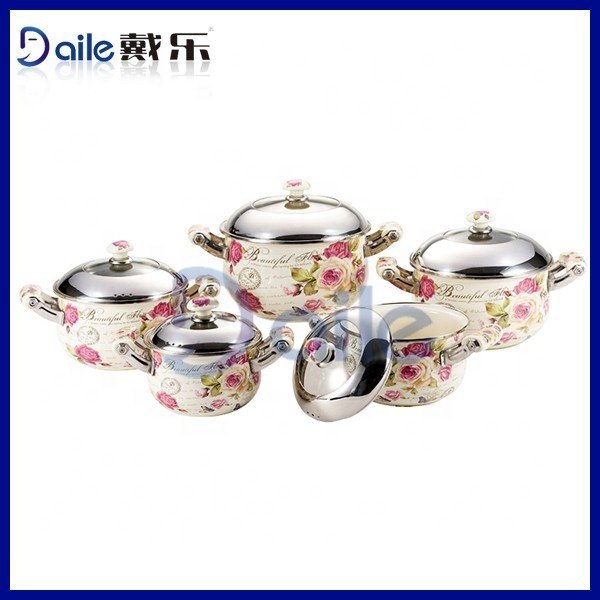 Personalized gift-printing enamel cookware sets non-stick casserole sets