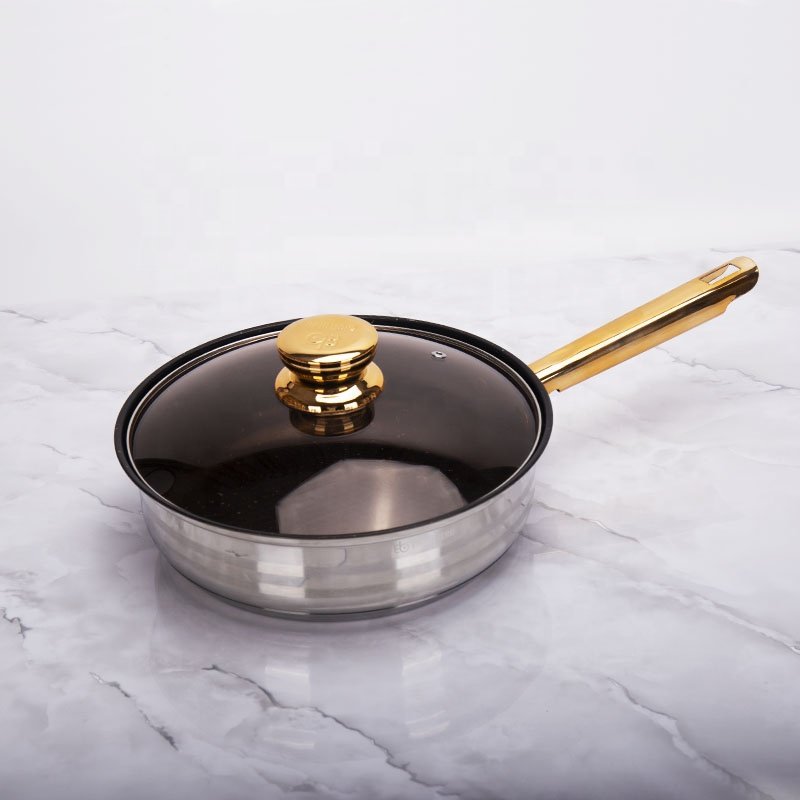 12Pcs Cooking Pots And Pans Stainless Steel Gold Cooking Pots Nonstick Kitchen Cookware Sets Metal Pot Set Stocked