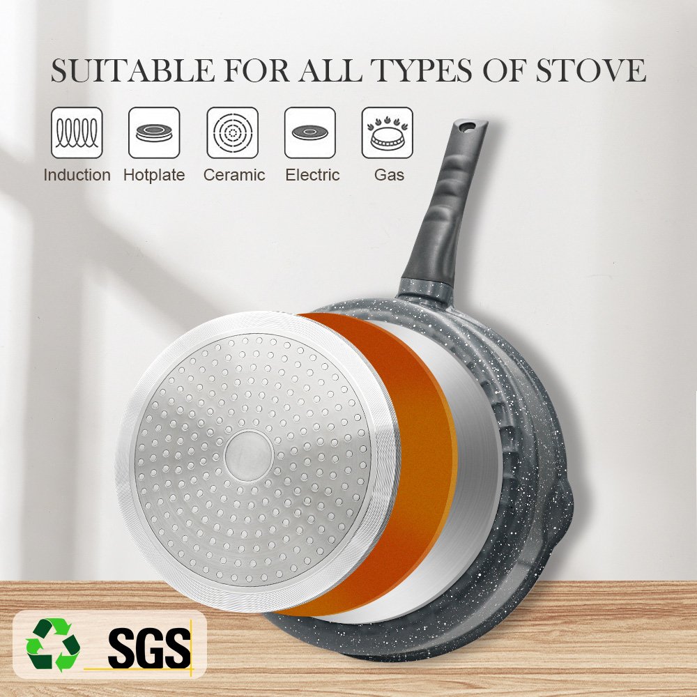 Customizable Die Cast Aluminum Silicone Lid Cookware Set Granite Pots And Pans Non-Stick Cookware Set