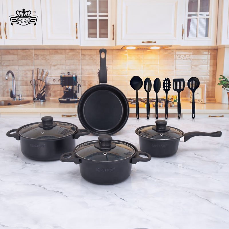 13Pcs Cast Iron Kitchen Non Stick Cooking Pan Pot Set Non Stick Cookware Sets With Nonstick Coating Kitchen Utensils