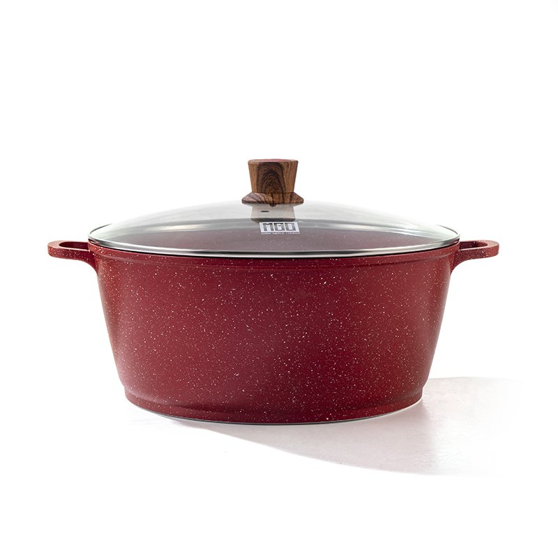 MGC Stock Pot With Lid Nonstick Cooking Soup Pot Aluminum Kitchen Cookware With Wood Handle For Induction Gas Stove
