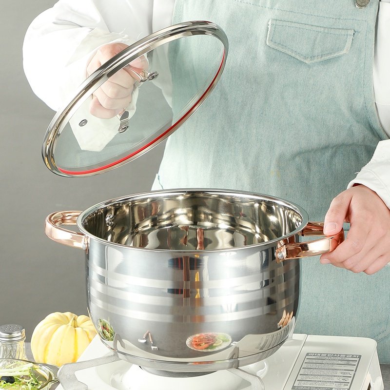 6Pcs Hot Selling Cooking Pot Set Stainless Steel Modern Cookware Sets Soup Stock PotsPanela