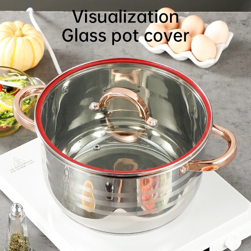 6Pcs Hot Selling Cooking Pot Set Stainless Steel Modern Cookware Sets Soup Stock PotsPanela