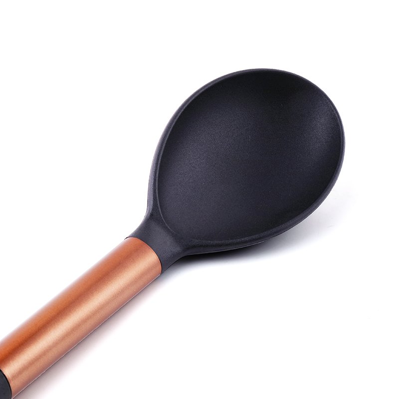 Kitchen Tools 10 Pieces nylon Kitchen Utensil Set kitchen Tools With Copper Stainless Steel Handle And Holder