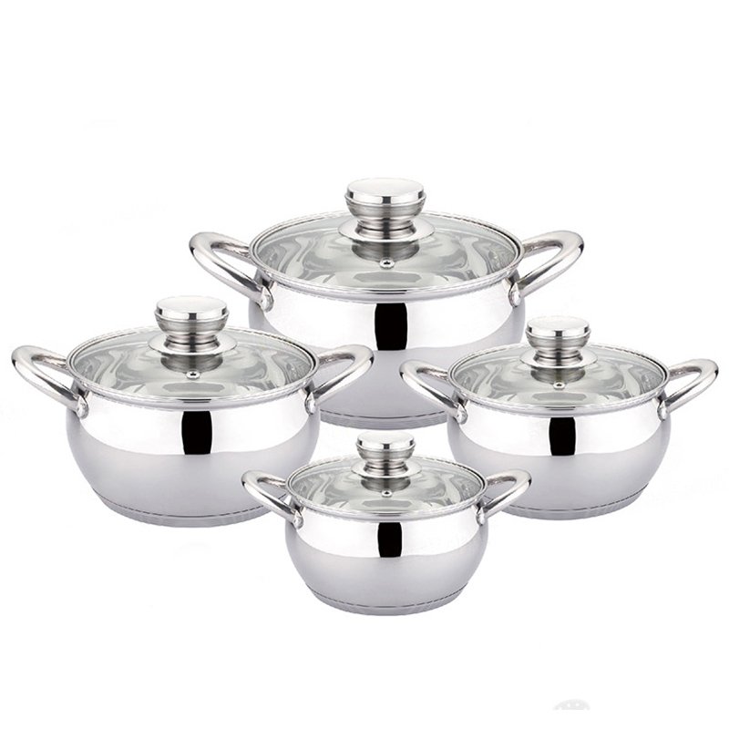 Wholesale 16/18/20/24cm Apple Shape Soup Pot Kitchen Cooking Pot Stainless Steel Cookware Set with Gold Handle