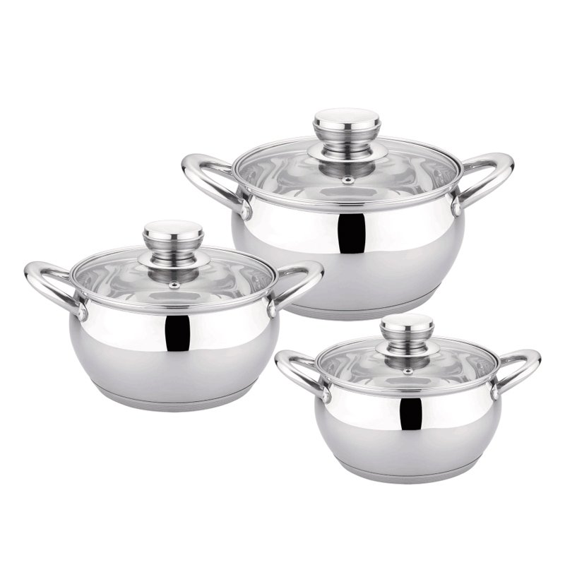 Wholesale 16/18/20/24cm Apple Shape Soup Pot Kitchen Cooking Pot Stainless Steel Cookware Set with Gold Handle