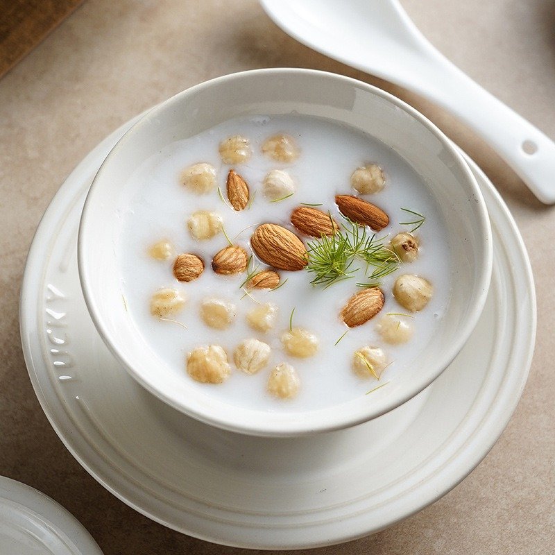 Creative Ceramic Dinnerware Sets High-Value Truffle White Rice Bowl And Plate Combination For Household Gift