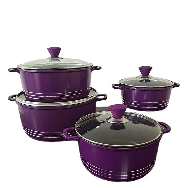 Die Cast Aluminum Non-stick Cookware Sets 8PCS Soup Pot Household Cookware Pot Set