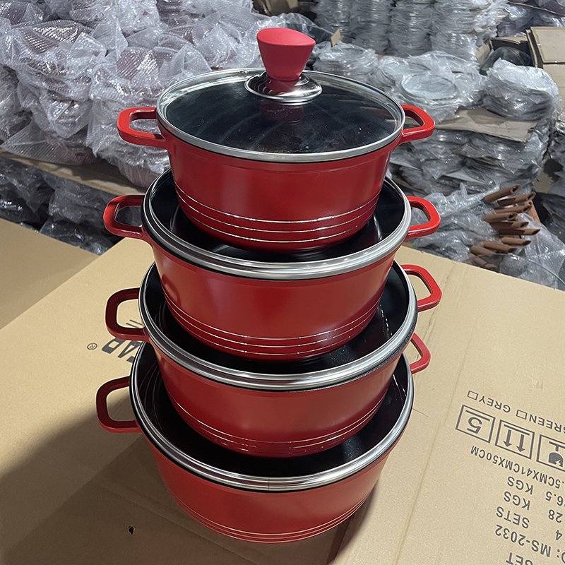 Die Cast Aluminum Non-stick Cookware Sets 8PCS Soup Pot Household Cookware Pot Set